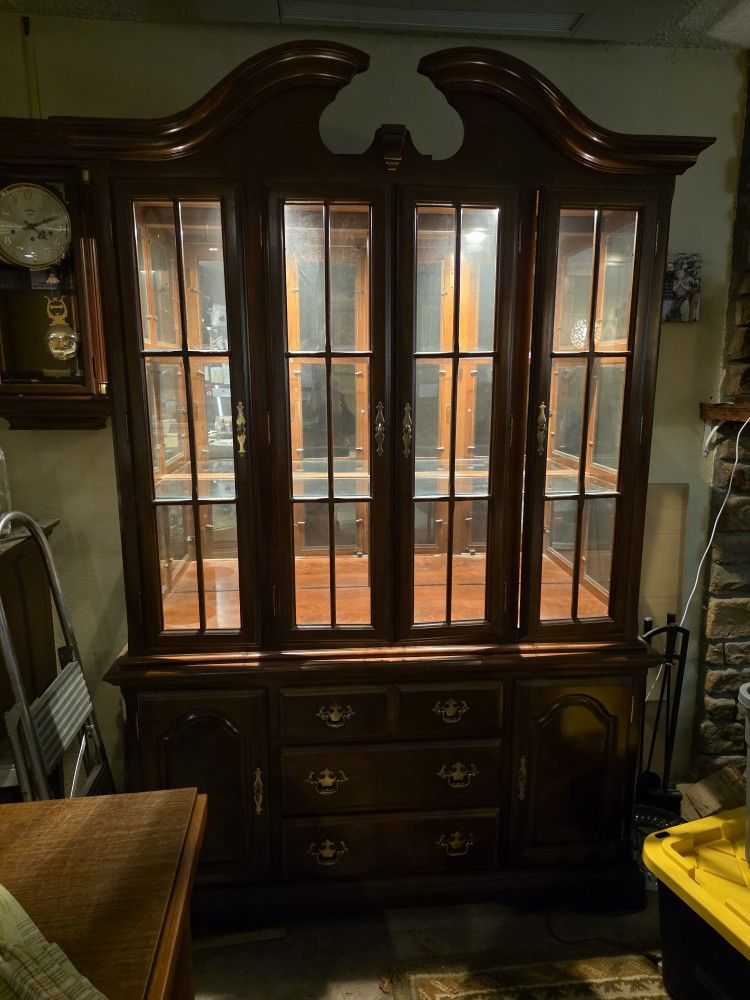 FREE -  Cherry Lighted China Hutch
