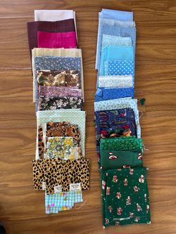 Large Lot of Assorted Quilting Fabric Pieces