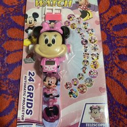 Minnie Mouse Automatic Projection Watch 24 Grids