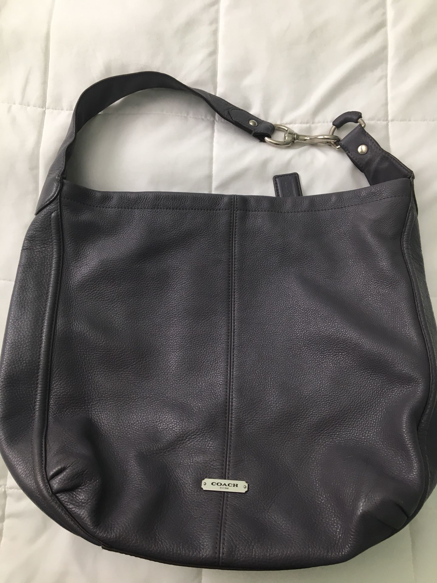 Dark grey Coach large hobo purse