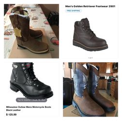 Men’s work boots leather size different price from 70 to 100