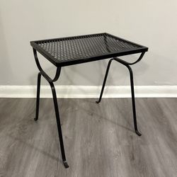 Black Metal Mesh Top Side Table