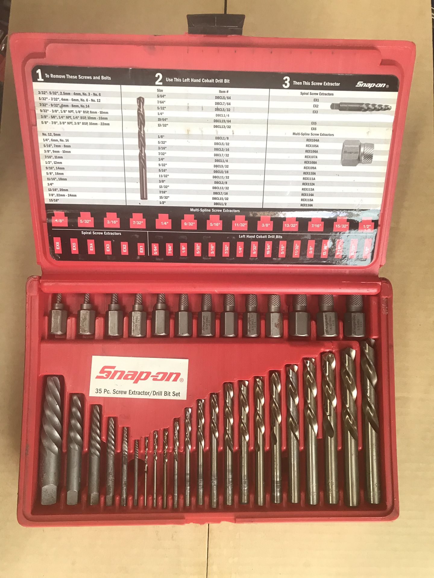 Snap On Tools Extractor & Drill Bit Set