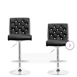 Black and white, Bling  Button Barstools