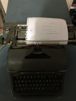 Olympia antique green commercial typewriter