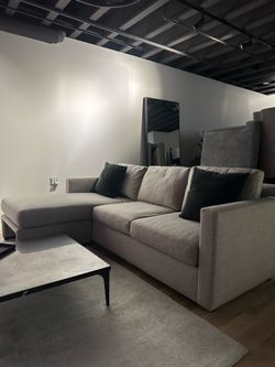 Crate and Barrel Gray Sectional Couch / Sofa