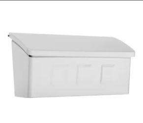 Architectural Mailboxes Wayland White, Small, Steel, Wall Mount Mailbox