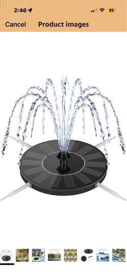 Solar Bird Bath Fountains, Upgrade 1.4W Solar Fountain Pump with 8 Nozzles & 4 Brackets