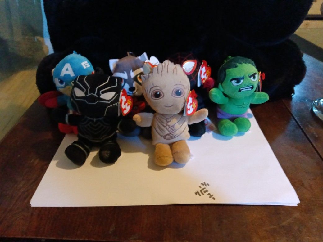 Mini Beanie Babies Super Heroes Set