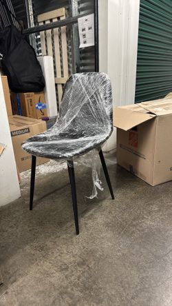 Black leather dining chairs (2)
