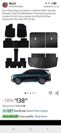 Hyundai Palisade 7-Seat Full Set Floor Mats TPE