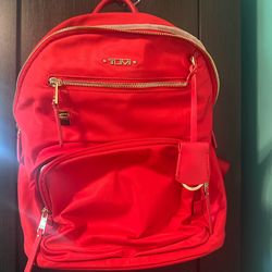 TUMI Voyageur Hagen Nylon Red Backpack