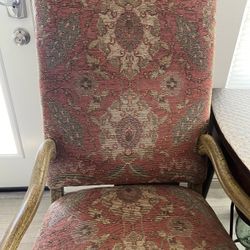 2 Red Print Library Chairs 