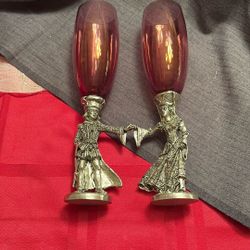 Royal Renaissance Holding Hands Champagne Flutes 