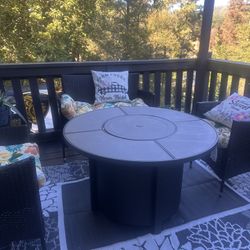 Patio set with fireplace