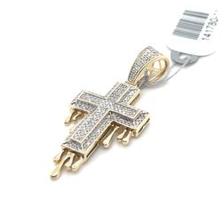 14kt Gold Diamond Pendant Cross 4.00grams  141780 11
