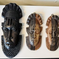 african Tribal wooden Face Mask / Wall Carving