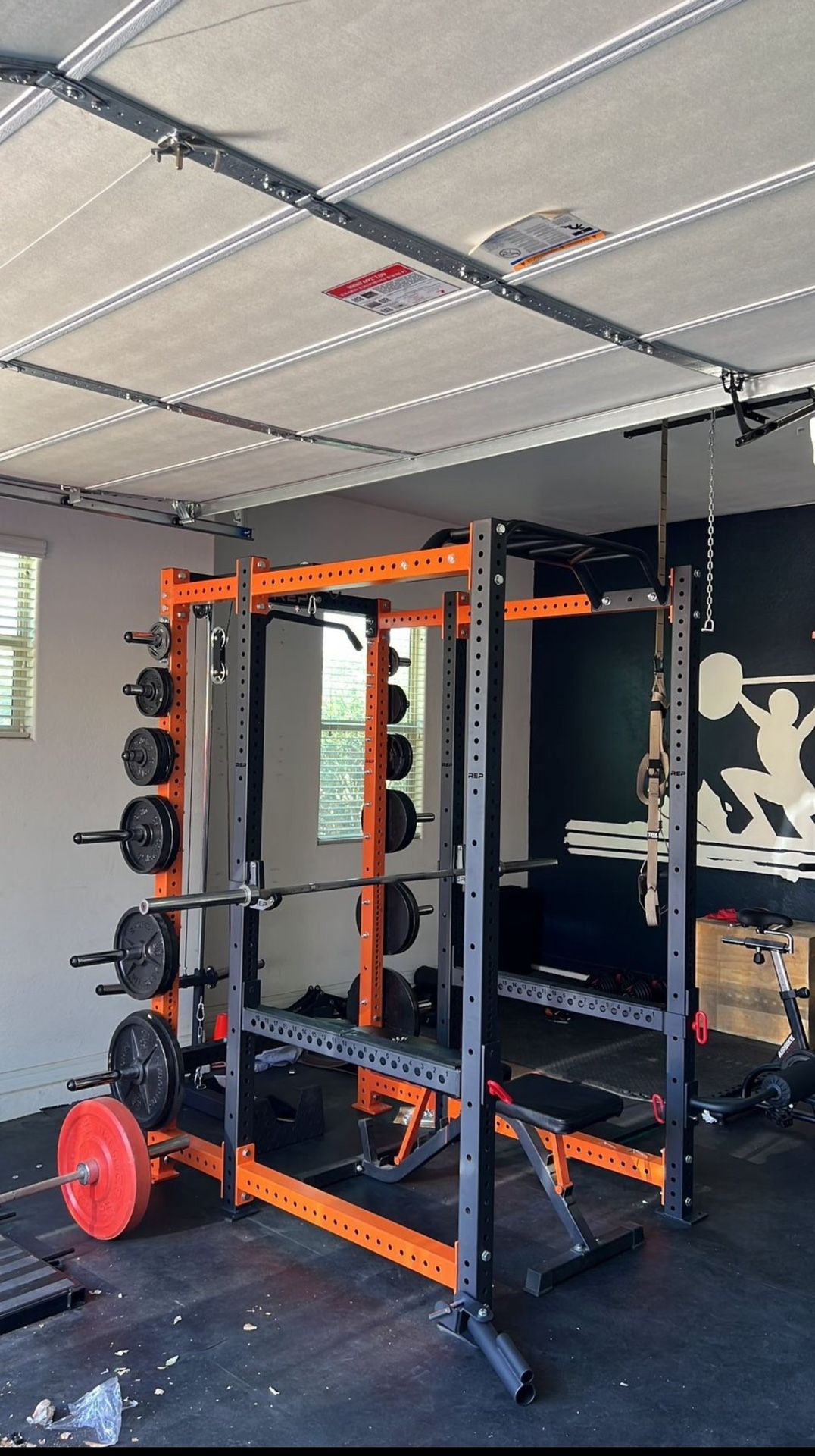 REP FITNESS PR4000 Fully Configured Squat Rack And Home Gym