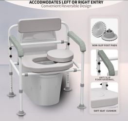 Adjustable Medical Bedside Commode Chair