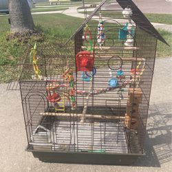COMPLETE Bird Cage! W Toys And Perches READ DESC!