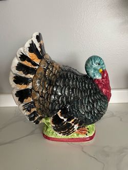 Ceramic Turkey Figurine Thanksgiving Decor