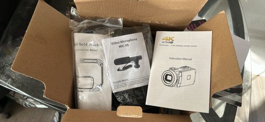 4K Ultra HD Camcorder with Microphone and Accessories
