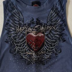 Harley-Davidson Women’s Sleeveless Top W/ Sequins Size Large