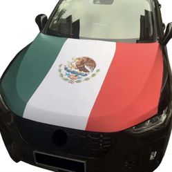 Mexican Flag Car Hood Cover 4 X 5ft Universal Fit