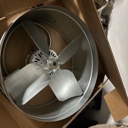 Criditpid 15" Gable Mount Vent Attic Fan, Exhaust Ventilation Fan with Adjustable Thermostat for Gable, Home, Shed, Garage, Portable Building, 3.4A, 1