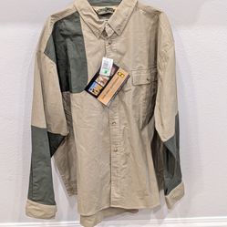 Bob Allen High Prairie Hunting Shirt Long Sleeve, Tan/Green Mens Size XXL