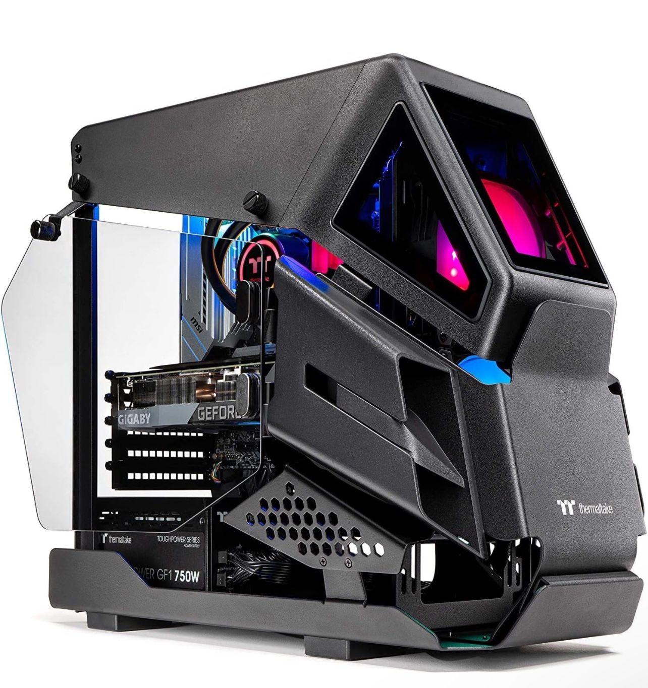 Thermaltake AH-370 Liquid-Cooled PC (AMD Ryzen 7 3700X, RTX 3070, 16GB RGB 3600Mhz DDR4 ToughRAM RGB Memory, 1TB Gen4 NVMe M.2, WiFi, Win 10 Home) Gam