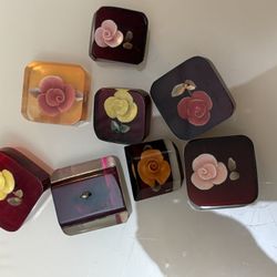 Vintage handmade floral resin buttons.
