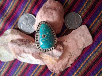 Native American Turqoise Sterling Silver Ring Size7.5
