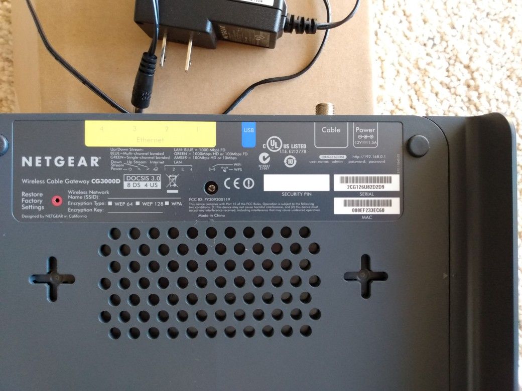 Modem router combo netgear cg3000d