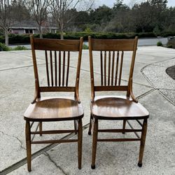 Two Vintage Oak Chairs