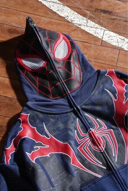 Miles morales full zip up hoodie in sálate