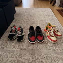 Nike Air forces, Dunks and Adidas.