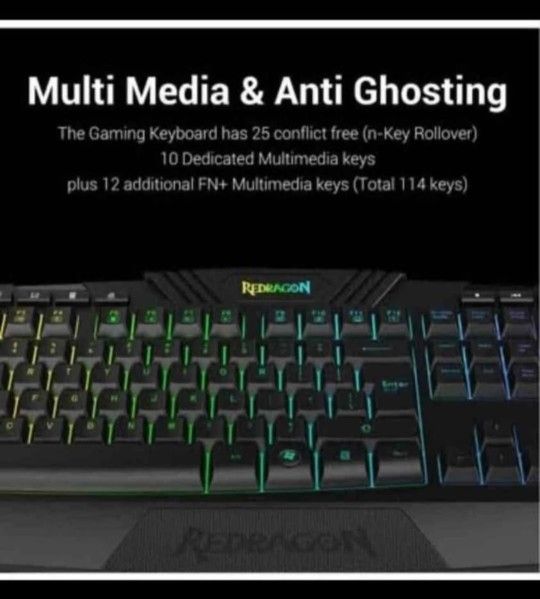 Redragon S101 Gaming Keyboard, M601 Mouse, RGB Backlit Gaming Keyboard, Programmable Backlit Mouse