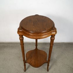 1960’s Hollywood Regency Faux Bamboo Tall Pedestal Table Plant Stand 