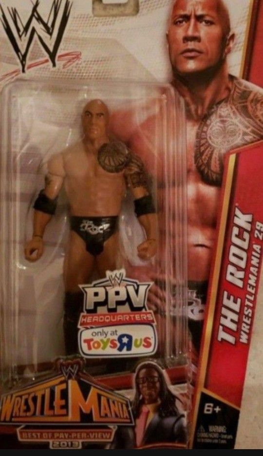 New WWE The Rock Toys R Us Exclusive Action Figure.
