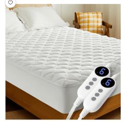 Heated Mattress Pad Queen Size Dual Control, Fast Heating Bed Warmer, Electric Mattress Pad Cover with Deep Pocket 9 Heat Settings, 10 H Auto Shut Off
