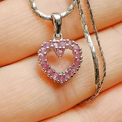 Ruby Heart Necklace 