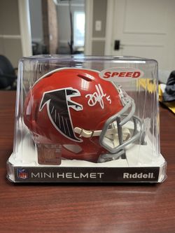 Drake London Autographed Mini Helmet