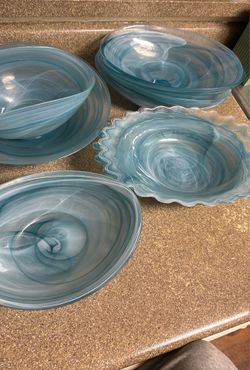 Blue glass bowls