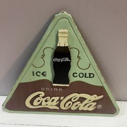 ICE COLD Drink COCA COLA Wood Wall Sign 3D Coke 12"  Reproduction