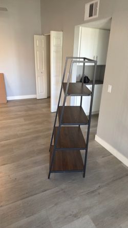 4-Tier Metal and Wood Ladder Shelf