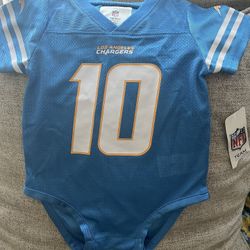CHARGERS FAN #10 Herbert Jersey Onsie For Babies  6/9month Old NFL