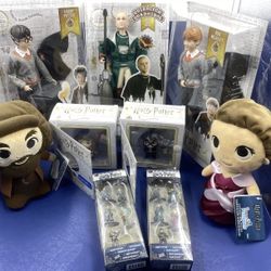 Harry Potter Lot of 9 Figures, Plush Dolls, Metal Figures Ron Hermoine Hagrid