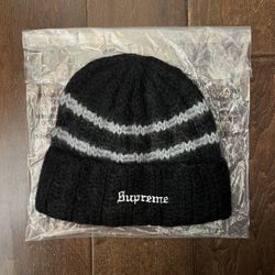 Supreme Brushed Stripe Beanie ‘black’