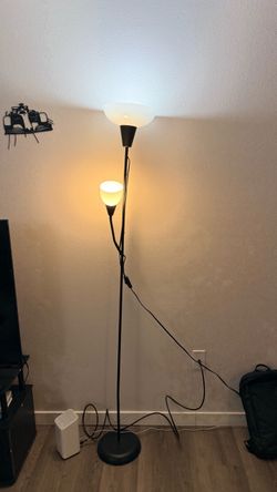Black Floor Lamp with Two Light Heads
